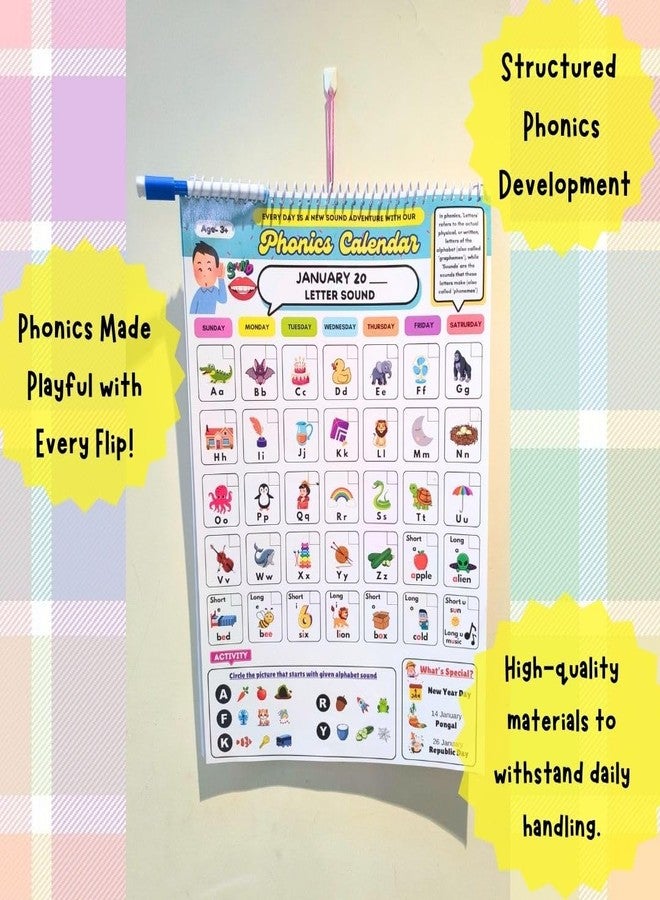 EDUSTAR Phonics Calendar for Kids | Interactive Learning Tool for Daily Phonics Practice | Fun & Engaging Activities for Early Reading Success - Image 5